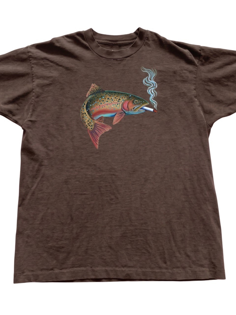 Gildan Smoky Trout Graphic Tee - Casual Brown